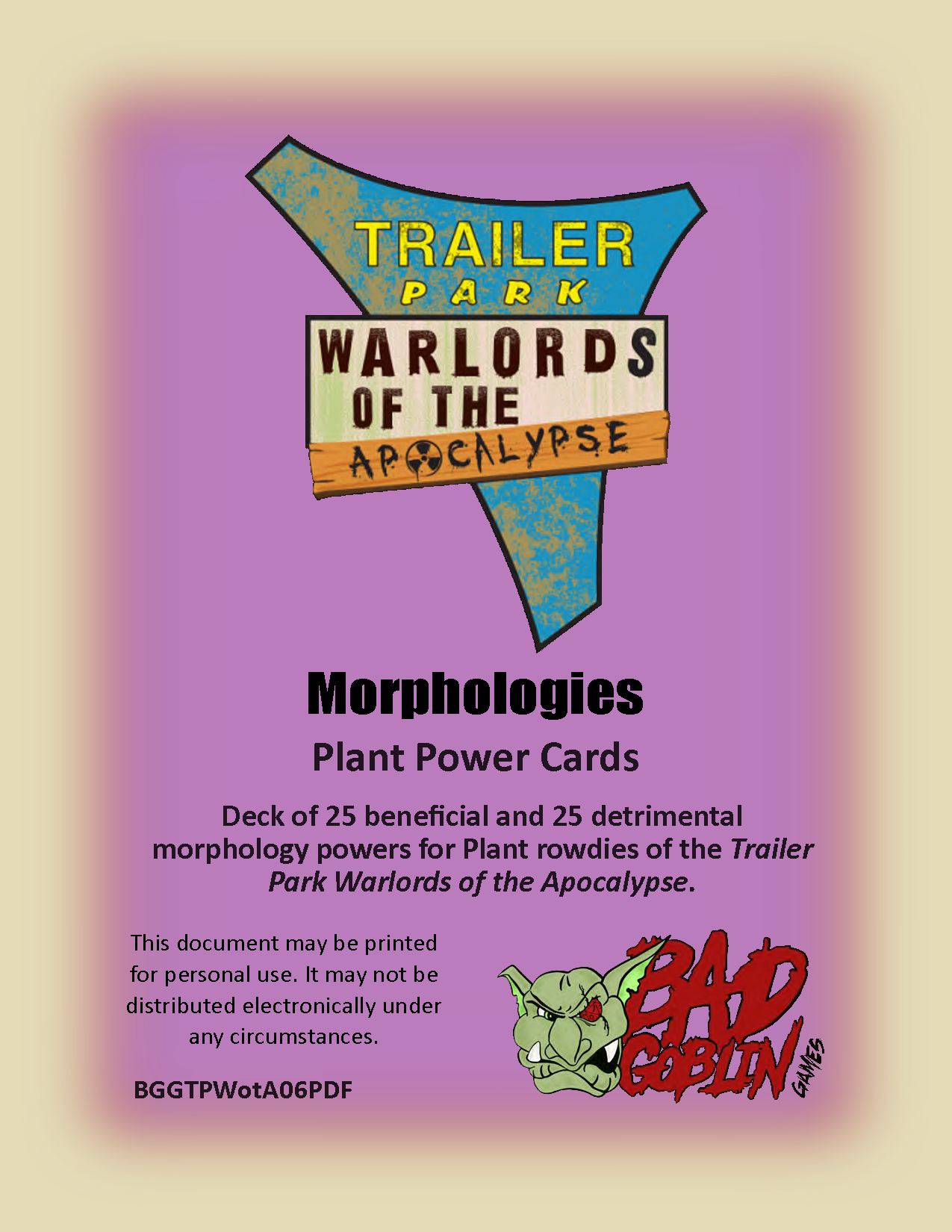 Morphologies - Plant Power Cards - PDF