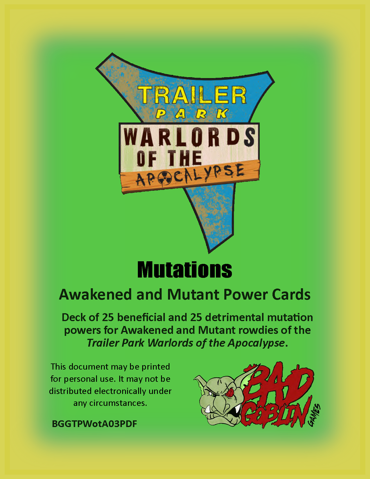 Mutations - Awakened and Mutant Power Cards - PDF