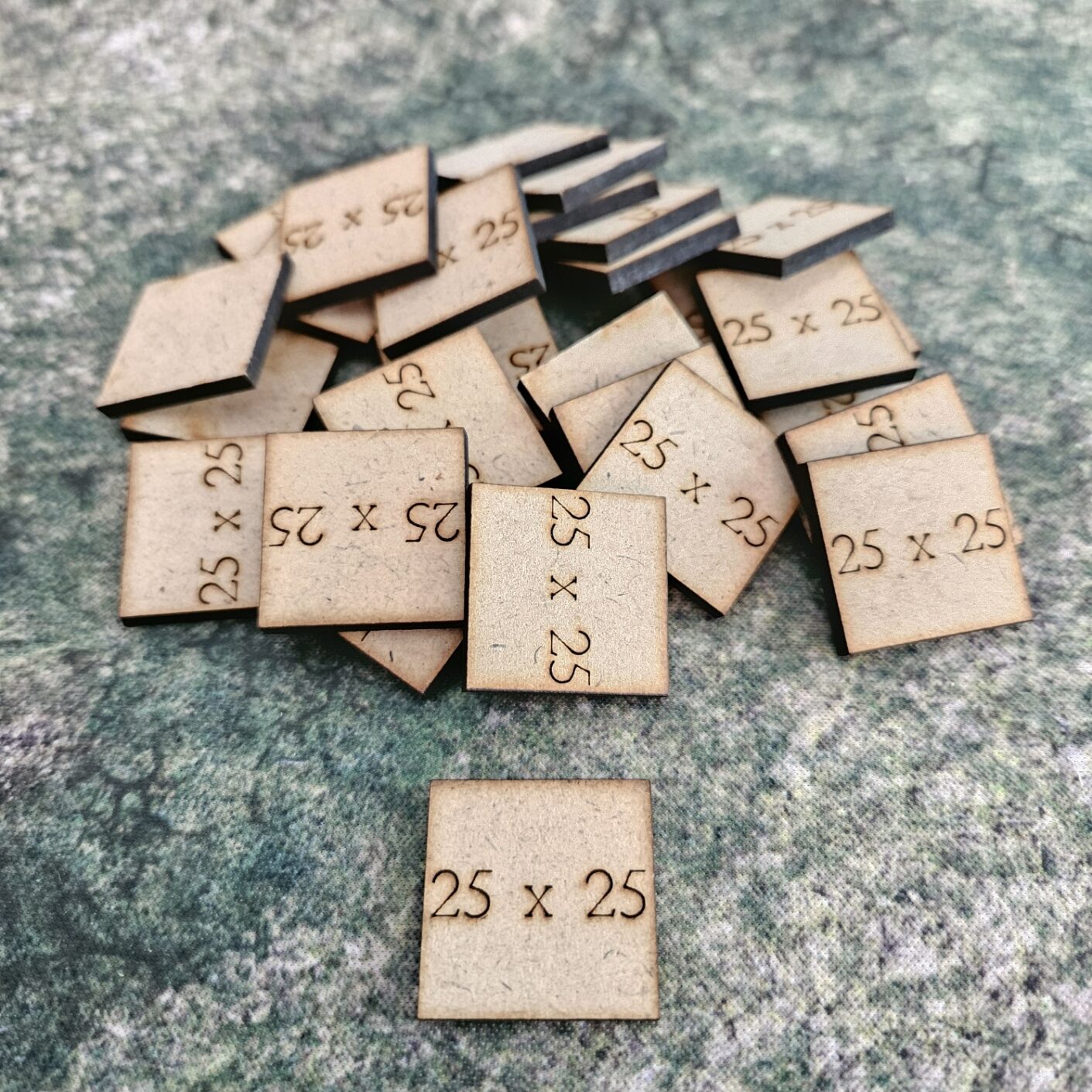 MDF Wooden Base – 25 mm x 25 mm Square – Bad Goblin Games