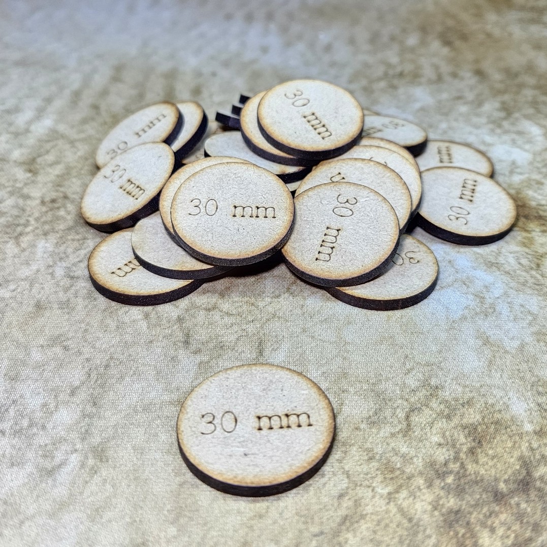 MDF Wooden Base – 30 mm Round – Bad Goblin Games